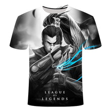 Load image into Gallery viewer, Push Tower Hot Tour League of Legends KDA Akali & Yasuo 3D Printed T-shirt Summer Short Sleeve Game Elements Hip Hop Wind