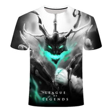 Load image into Gallery viewer, 2020 New Dark style 3D League of legends T shirt Yasuo Jarvan IV Twisted Fate E-sports team clothing men's women's LOL t-shirt