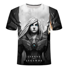 Load image into Gallery viewer, 2020 New Dark style 3D League of legends T shirt Yasuo Jarvan IV Twisted Fate E-sports team clothing men's women's LOL t-shirt