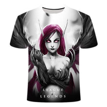 Load image into Gallery viewer, 2020 New Dark style 3D League of legends T shirt Yasuo Jarvan IV Twisted Fate E-sports team clothing men's women's LOL t-shirt