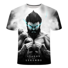 Load image into Gallery viewer, 2020 New Dark style 3D League of legends T shirt Yasuo Jarvan IV Twisted Fate E-sports team clothing men's women's LOL t-shirt