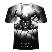 Load image into Gallery viewer, 2020 New Dark style 3D League of legends T shirt Yasuo Jarvan IV Twisted Fate E-sports team clothing men's women's LOL t-shirt