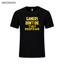 Load image into Gallery viewer, Games Don't Die T Shirt Men 2019 Summer New Streetwear Funny Gamer Short Sleeve T-shirt Homme Hip Hop Brand Clothing Camisetas
