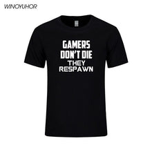 Load image into Gallery viewer, Games Don't Die T Shirt Men 2019 Summer New Streetwear Funny Gamer Short Sleeve T-shirt Homme Hip Hop Brand Clothing Camisetas
