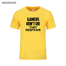 Load image into Gallery viewer, Games Don't Die T Shirt Men 2019 Summer New Streetwear Funny Gamer Short Sleeve T-shirt Homme Hip Hop Brand Clothing Camisetas
