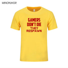 Load image into Gallery viewer, Games Don't Die T Shirt Men 2019 Summer New Streetwear Funny Gamer Short Sleeve T-shirt Homme Hip Hop Brand Clothing Camisetas
