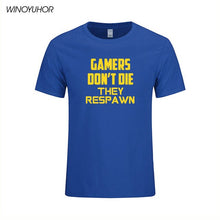 Load image into Gallery viewer, Games Don't Die T Shirt Men 2019 Summer New Streetwear Funny Gamer Short Sleeve T-shirt Homme Hip Hop Brand Clothing Camisetas
