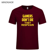Load image into Gallery viewer, Games Don't Die T Shirt Men 2019 Summer New Streetwear Funny Gamer Short Sleeve T-shirt Homme Hip Hop Brand Clothing Camisetas
