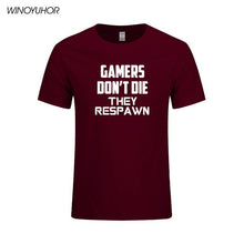 Load image into Gallery viewer, Games Don't Die T Shirt Men 2019 Summer New Streetwear Funny Gamer Short Sleeve T-shirt Homme Hip Hop Brand Clothing Camisetas
