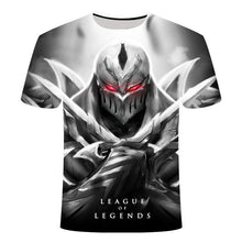 Load image into Gallery viewer, Push Tower Hot Tour League of Legends KDA Akali &amp; Yasuo 3D Printed T-shirt Summer Short Sleeve Game Elements Hip Hop Wind
