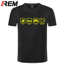 Load image into Gallery viewer, REM Brand Clothing Eat Sleep Game Repeat Gamer Geek Computer Funny T Shirt Tshirt Men Cotton Short Sleeve T-shirt Top Camiseta
