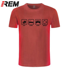 Load image into Gallery viewer, REM Brand Clothing Eat Sleep Game Repeat Gamer Geek Computer Funny T Shirt Tshirt Men Cotton Short Sleeve T-shirt Top Camiseta

