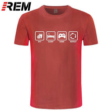 Load image into Gallery viewer, REM Brand Clothing Eat Sleep Game Repeat Gamer Geek Computer Funny T Shirt Tshirt Men Cotton Short Sleeve T-shirt Top Camiseta
