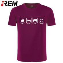 Load image into Gallery viewer, REM Brand Clothing Eat Sleep Game Repeat Gamer Geek Computer Funny T Shirt Tshirt Men Cotton Short Sleeve T-shirt Top Camiseta
