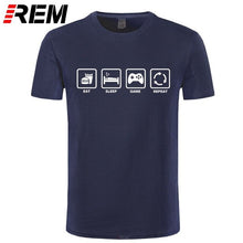 Load image into Gallery viewer, REM Brand Clothing Eat Sleep Game Repeat Gamer Geek Computer Funny T Shirt Tshirt Men Cotton Short Sleeve T-shirt Top Camiseta
