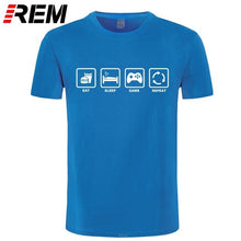 Load image into Gallery viewer, REM Brand Clothing Eat Sleep Game Repeat Gamer Geek Computer Funny T Shirt Tshirt Men Cotton Short Sleeve T-shirt Top Camiseta
