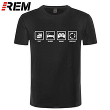 Load image into Gallery viewer, REM Brand Clothing Eat Sleep Game Repeat Gamer Geek Computer Funny T Shirt Tshirt Men Cotton Short Sleeve T-shirt Top Camiseta
