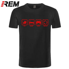 Load image into Gallery viewer, REM Brand Clothing Eat Sleep Game Repeat Gamer Geek Computer Funny T Shirt Tshirt Men Cotton Short Sleeve T-shirt Top Camiseta
