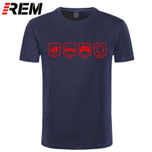 Load image into Gallery viewer, REM Brand Clothing Eat Sleep Game Repeat Gamer Geek Computer Funny T Shirt Tshirt Men Cotton Short Sleeve T-shirt Top Camiseta
