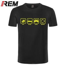 Load image into Gallery viewer, REM Brand Clothing Eat Sleep Game Repeat Gamer Geek Computer Funny T Shirt Tshirt Men Cotton Short Sleeve T-shirt Top Camiseta

