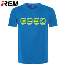 Load image into Gallery viewer, REM Brand Clothing Eat Sleep Game Repeat Gamer Geek Computer Funny T Shirt Tshirt Men Cotton Short Sleeve T-shirt Top Camiseta
