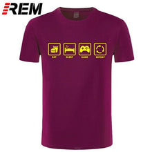 Load image into Gallery viewer, REM Brand Clothing Eat Sleep Game Repeat Gamer Geek Computer Funny T Shirt Tshirt Men Cotton Short Sleeve T-shirt Top Camiseta
