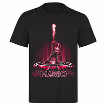 Load image into Gallery viewer, SUPER MARIO BROTHERS MARIO TRON PARODY UNISEX BLACK CLASSIC GAMER PH13 T-Shirt Tee Shirt Male Clothing Retro Casual
