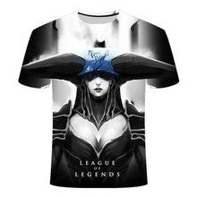 Load image into Gallery viewer, 2020 New Dark style 3D League of legends T shirt Yasuo Jarvan IV Twisted Fate E-sports team clothing  men's women's LOL t-shirt
