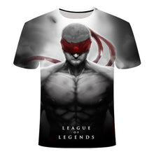 Load image into Gallery viewer, 2020 New Dark style 3D League of legends T shirt Yasuo Jarvan IV Twisted Fate E-sports team clothing  men's women's LOL t-shirt
