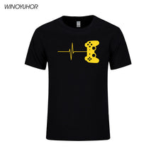 Load image into Gallery viewer, Heartbeat Of Game Printed T Shirt Men Summer Casual Short Sleeve T-shirt Cotton Gamer Gift Brand Clothing Tops Camisetas
