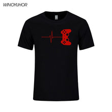 Load image into Gallery viewer, Heartbeat Of Game Printed T Shirt Men Summer Casual Short Sleeve T-shirt Cotton Gamer Gift Brand Clothing Tops Camisetas
