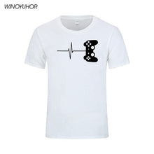 Load image into Gallery viewer, Heartbeat Of Game Printed T Shirt Men Summer Casual Short Sleeve T-shirt Cotton Gamer Gift Brand Clothing Tops Camisetas
