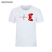 Load image into Gallery viewer, Heartbeat Of Game Printed T Shirt Men Summer Casual Short Sleeve T-shirt Cotton Gamer Gift Brand Clothing Tops Camisetas
