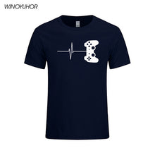 Load image into Gallery viewer, Heartbeat Of Game Printed T Shirt Men Summer Casual Short Sleeve T-shirt Cotton Gamer Gift Brand Clothing Tops Camisetas
