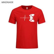 Load image into Gallery viewer, Heartbeat Of Game Printed T Shirt Men Summer Casual Short Sleeve T-shirt Cotton Gamer Gift Brand Clothing Tops Camisetas
