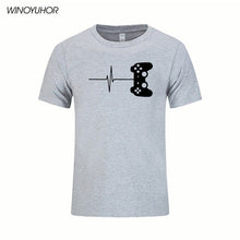 Load image into Gallery viewer, Heartbeat Of Game Printed T Shirt Men Summer Casual Short Sleeve T-shirt Cotton Gamer Gift Brand Clothing Tops Camisetas
