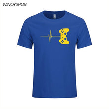 Load image into Gallery viewer, Heartbeat Of Game Printed T Shirt Men Summer Casual Short Sleeve T-shirt Cotton Gamer Gift Brand Clothing Tops Camisetas
