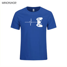 Load image into Gallery viewer, Heartbeat Of Game Printed T Shirt Men Summer Casual Short Sleeve T-shirt Cotton Gamer Gift Brand Clothing Tops Camisetas

