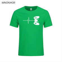 Load image into Gallery viewer, Heartbeat Of Game Printed T Shirt Men Summer Casual Short Sleeve T-shirt Cotton Gamer Gift Brand Clothing Tops Camisetas
