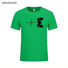 Load image into Gallery viewer, Heartbeat Of Game Printed T Shirt Men Summer Casual Short Sleeve T-shirt Cotton Gamer Gift Brand Clothing Tops Camisetas
