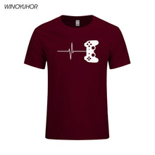 Load image into Gallery viewer, Heartbeat Of Game Printed T Shirt Men Summer Casual Short Sleeve T-shirt Cotton Gamer Gift Brand Clothing Tops Camisetas
